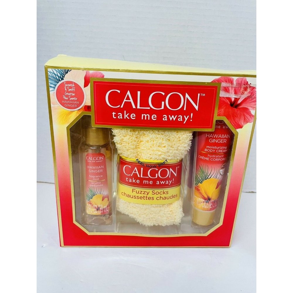 Calgon Hawaiian Ginger 3pc Set Fragrance Mist, Body Cream Hawaii